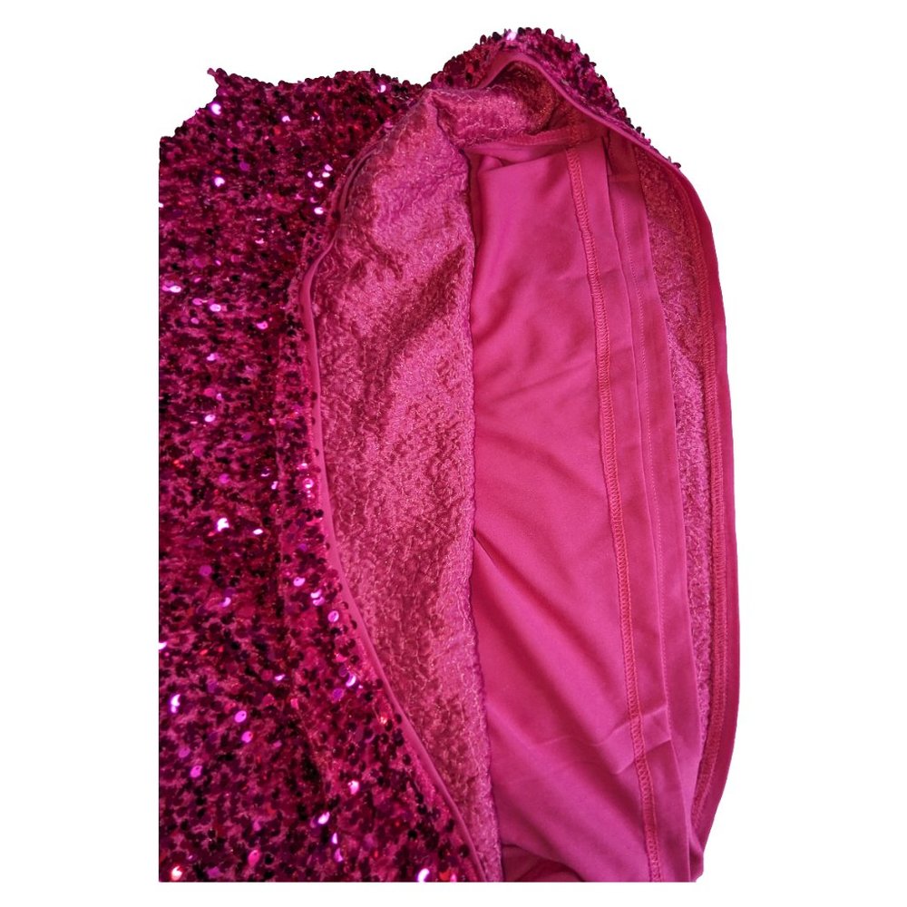 GRACE KARIN Women's Barbie Pink Sequin Tank Top One Shoulder  Party Camisole XXL - Picture 4 of 7